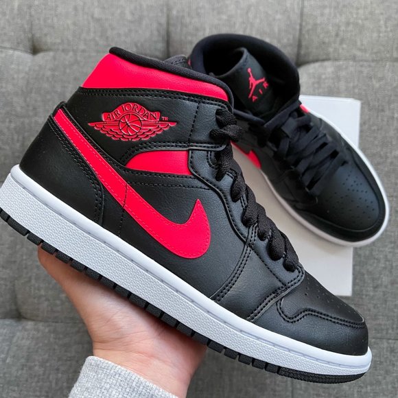 β€οΈπ€ Air Jordan 1 retro mid black red shoes - Picture 4 of 4